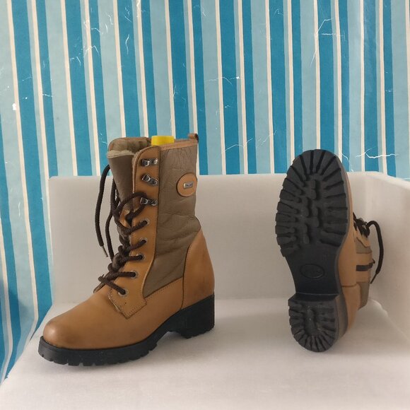 PAJAR Wool Lined Waterproof Sheepskin Leather Extreme Snow Shearling boot w7.5us - Picture 1 of 7